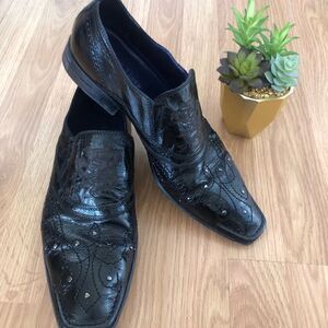 Mark Nason Rock Lives Dragon Black Leather Loafers Studded Business Formal Sz 11 Mark Nason Rock Lives Dragon Zip Brown Italian Leather Boots  main image 4